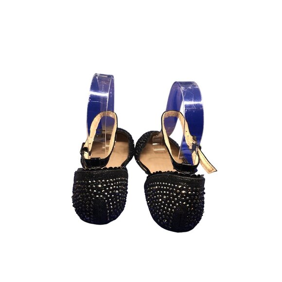 Girls Rhinestone Flat Black With Black Rhinestones Girl's Size 1 Pre-Owned - Picture 6 of 6